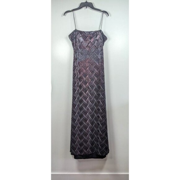 Vintage 90s Velvet Maxi Dress Size 14 Whimsigoth Witchy Goth Iridescent Shimmer - Picture 10 of 10